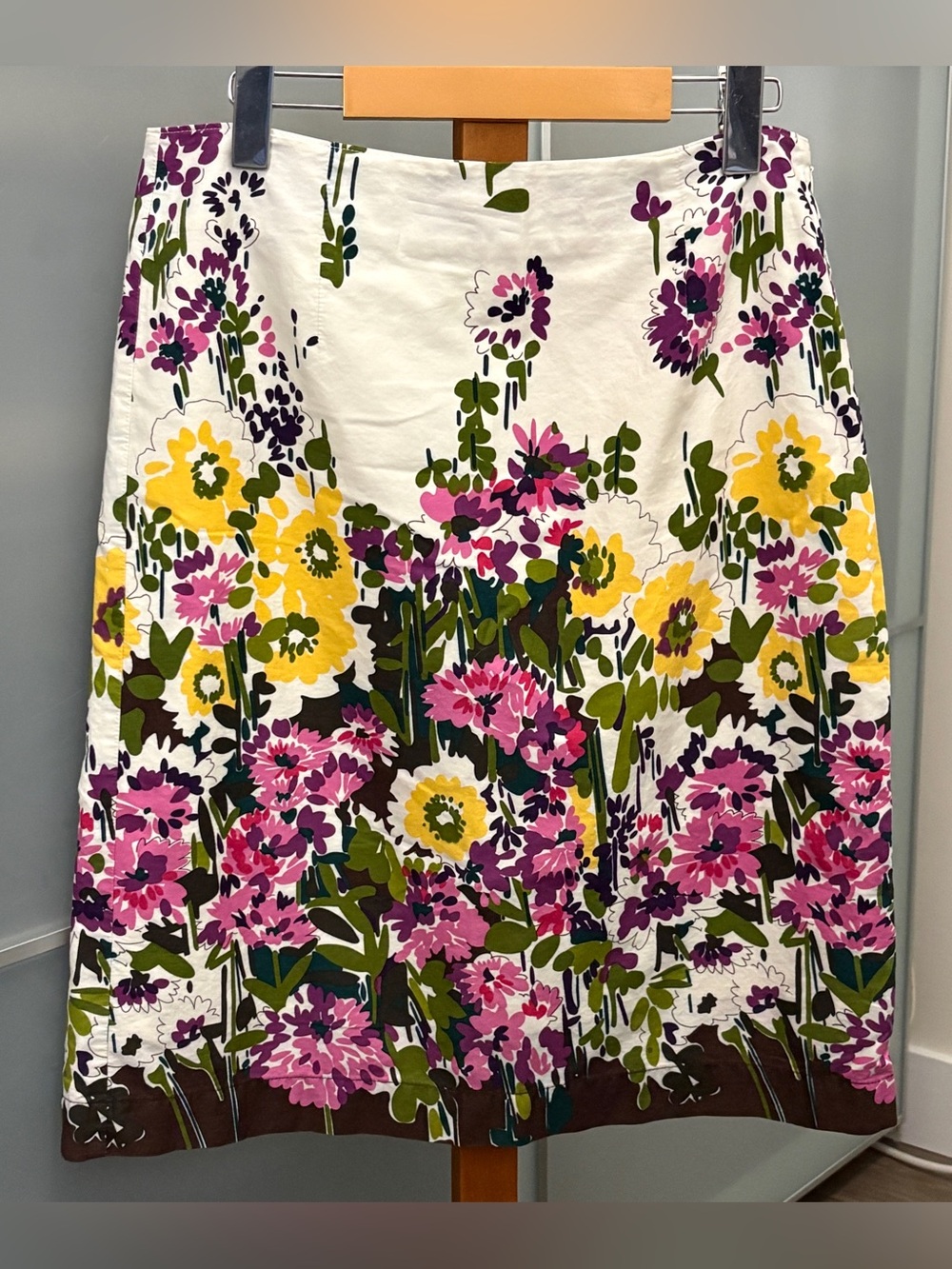 Heritage Collection by Bass Floral Cotton A-Line Skirt Retro Sz 6